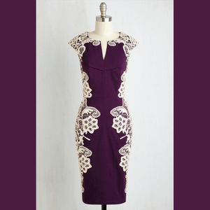 Sheath Grape Dress - Crocheted Ivory Lace (US 8)